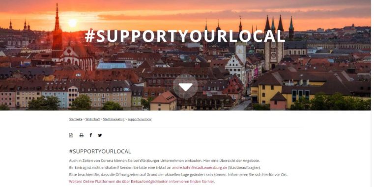 #supportyourlocal – Informationsplattform zu Angeboten aus dem Einzelhandel